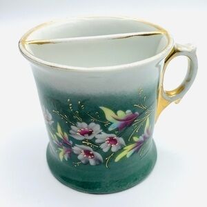 Antique Shavers Mug Floral With Gold Accents